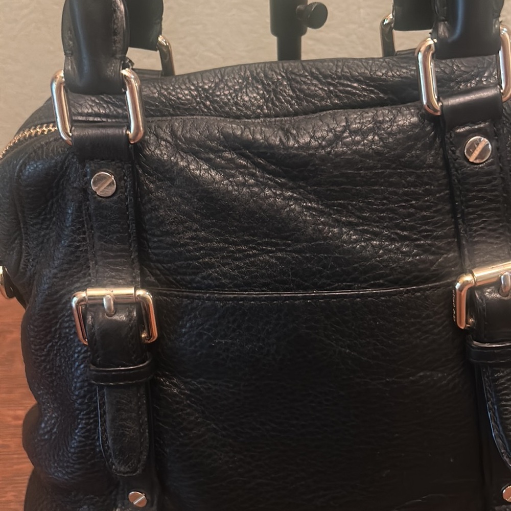 Michael Michael Kors Black Pebbled Leather Bedford Satchel - Picture 6 of 15